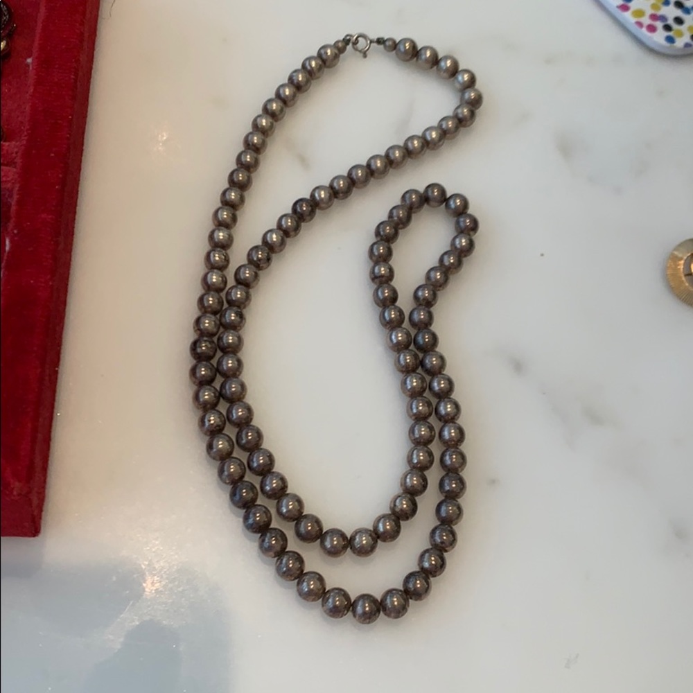 Sterling silver bead necklace